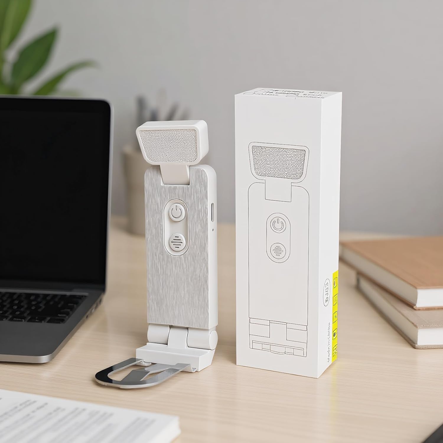 Booklight with Clip - Rechargeable Book Light Clip on 45-Minute Timer | Desk Lamp 6 Level Brightness for Travel Craft Table Bedside Library Dorm Room Kids Table Computer