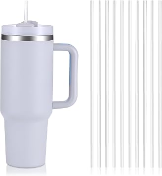 [100 PCS] Disposable Straws for 40 OZ Tumbler, 12 Inch Clear Plastic Straws