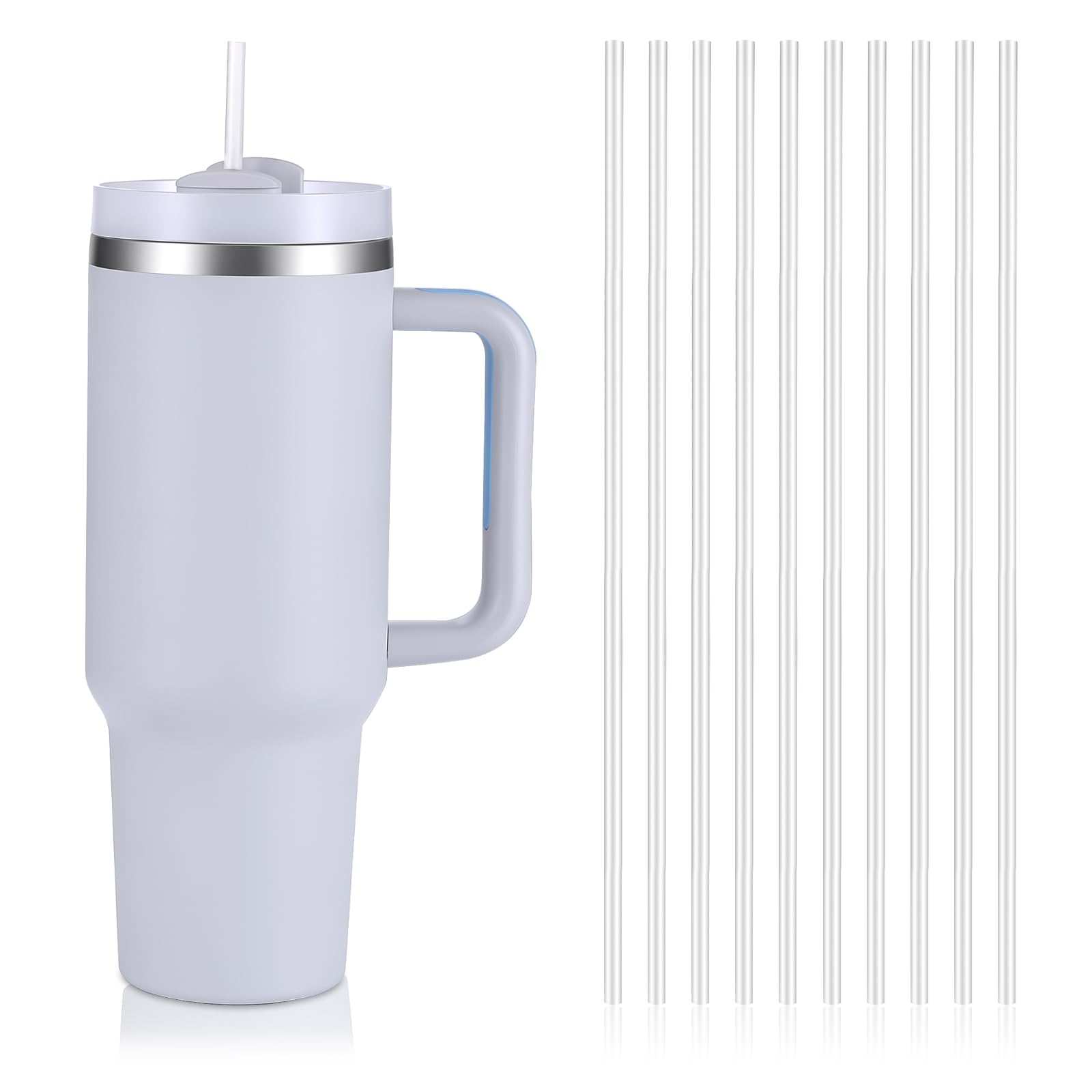 Photo 1 of [100 PCS] Disposable Straws for 40 OZ Tumbler, 12 Inch Clear Plastic Straws