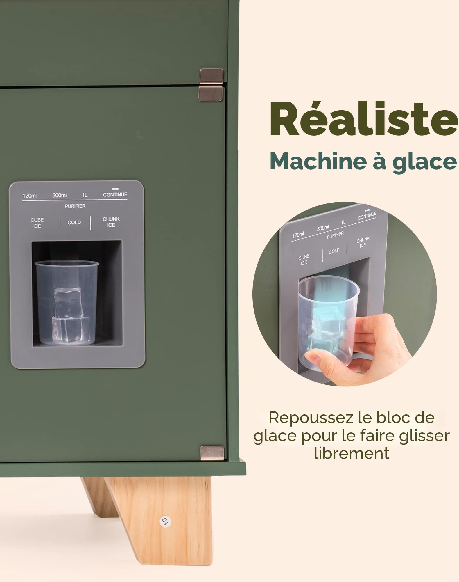 ROBOTIME Cuisine Enfant en Bois Verte avec Accessoires