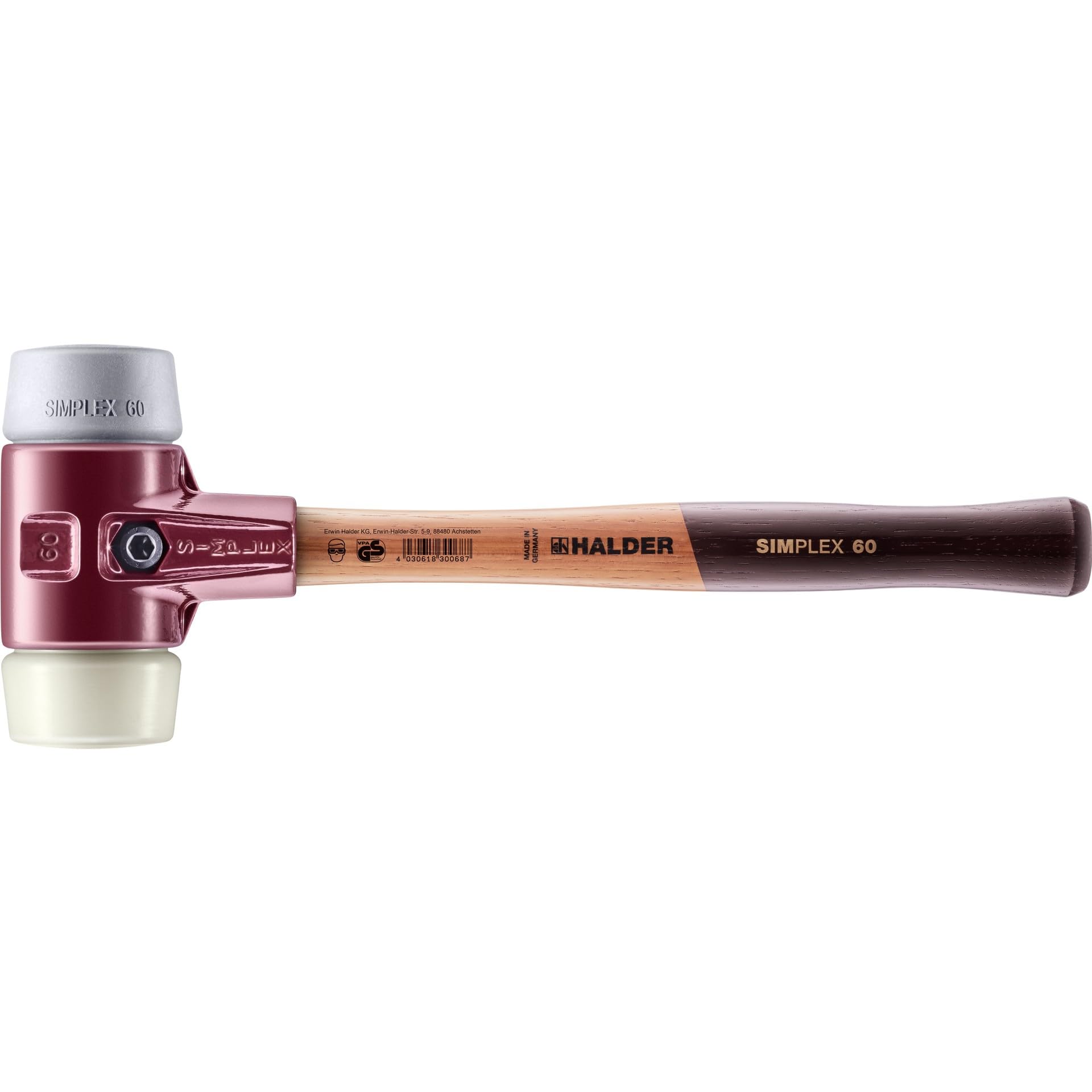 Halder Multi-Colour 3038060 "Simplex" Soft-Face Tpe-Mid/Nylon Mallet, 60 Mm