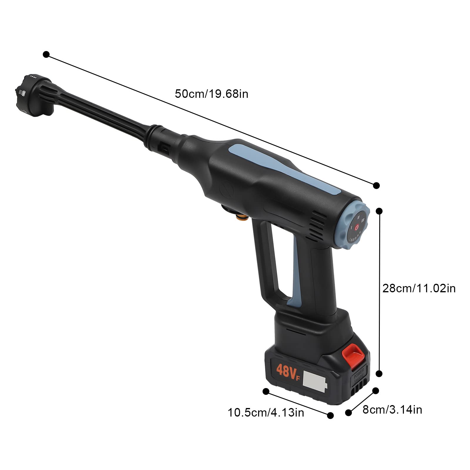 Nettoyeur Haute Pression Sans Fil, Portable, Avec Buse 6 En 1, Rondelle électrique, Pour Nettoyage Du Sol, Nettoyage Du Sol, Arrosage, 50 Bar, 380 W