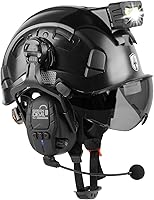 Vista 12 de Casco de seguridad con visera GREEN DEVIL con orejeras Bluetooth y faro 5 en 1 Protección completa Cascos de Construcción con ventilación Hardhat