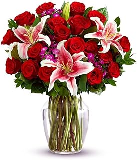 From You Flowers - Timeless Love Bouquet with Glass Vase | Fresh Flower Bouquets for Birthday, Anniversary, Get Well or Celebration
