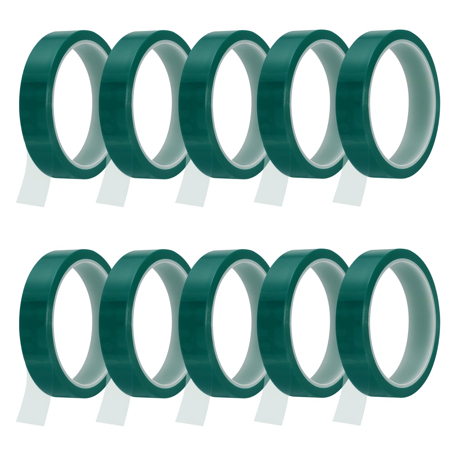sourcing map 10 Rolls Heat Tape, 20mm x 33m(108FT) No Residue High-Temperature Resistant Tape Heat Transfer Tape for Sublimation Electronics 3D Printing Soldering, Green