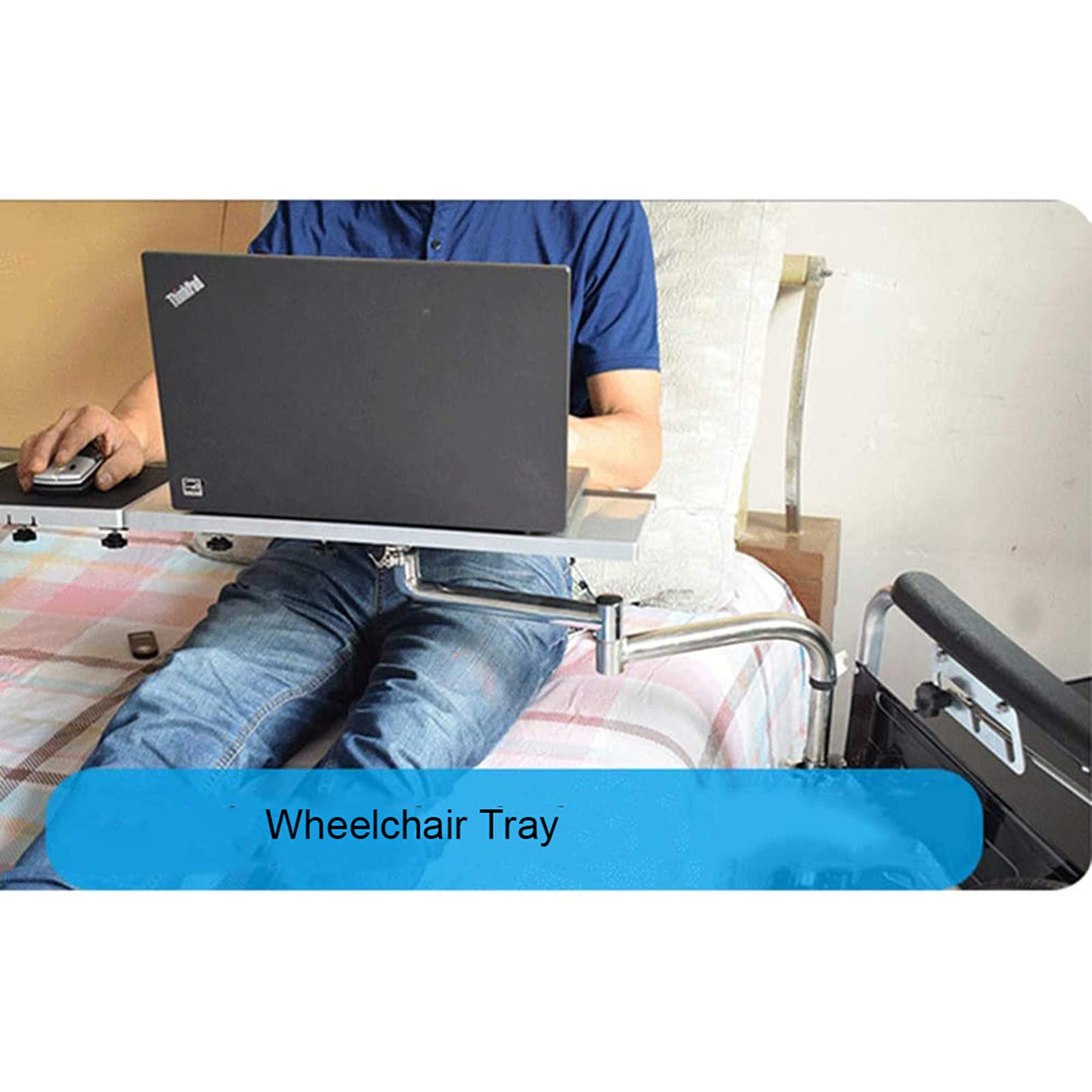 Taca na kolana dla wózków inwalidzkich, przenośne, zdejmowane, uniwersalne tace, biurko, regulowana wysokość, akcesoria do wózków inwalidzkich, odpowiednie dla pacjentów i osób starszych, do