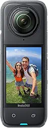 Câmera padrão Insta360 X4, visão de 360°, à prova d'água, resolução 8K, vídeo de grande-angular 4K, bastão de selfie invisível, protetores de lente removíveis, bateria com autonomia de 135 minutos