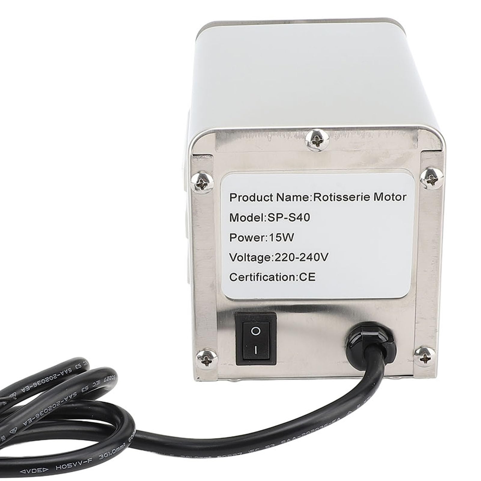 Moteur de Rôtissoire électrique 15 W en Acier Inoxydable, de 110 Lb, Moteur de Barbecue à Rotation Automatique pour Porc, Poulet, Chèvre, Rôtissoire, Extérieur, Maison,