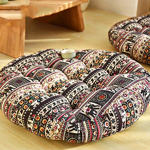 Coussin de siège en coton de qualité supérieure rétro rond 56cm