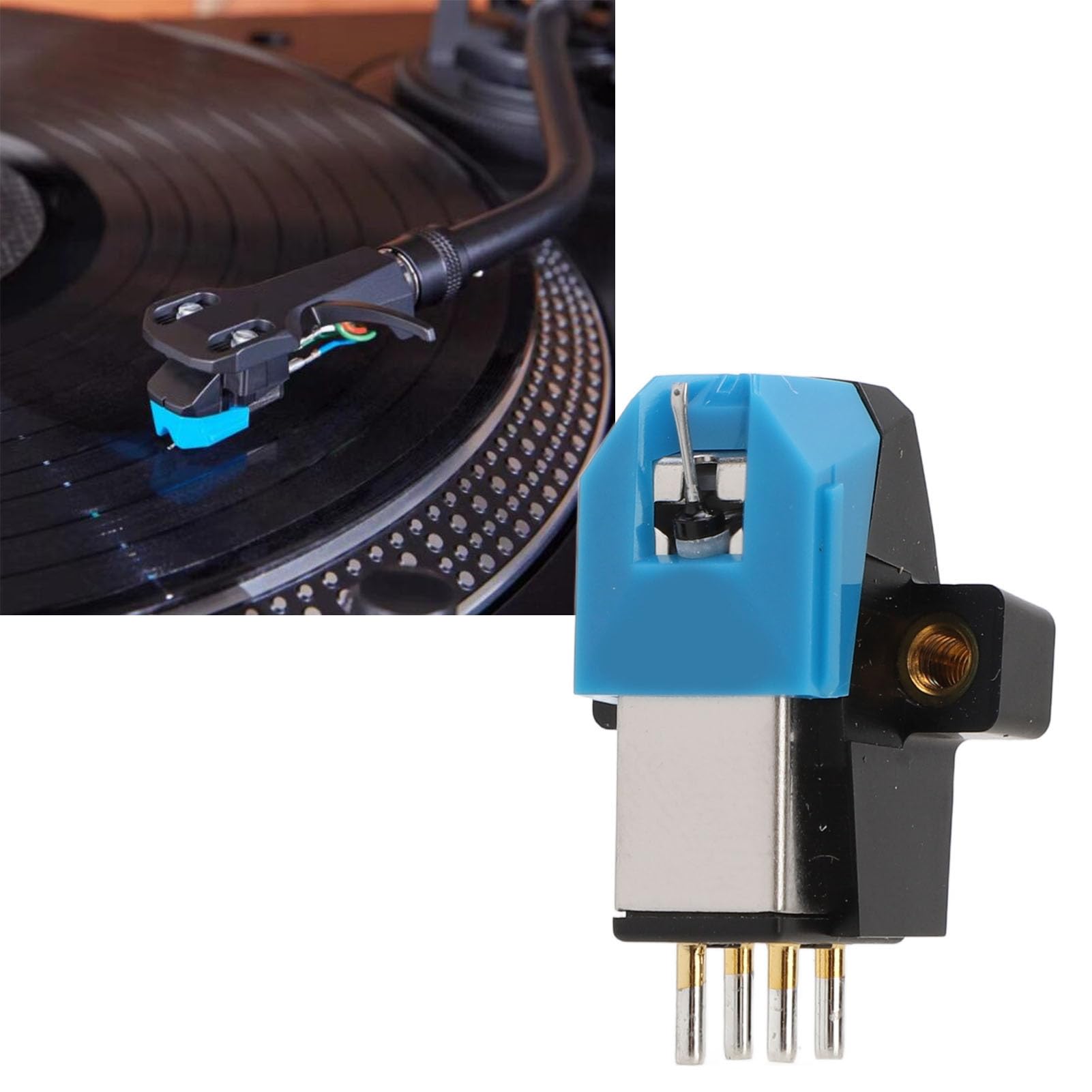 Goshyda Cartuccia per Giradischi Magnetica, Cartuccia per Giradischi AT‑VM95C Sostituzione Cartuccia per Giradischi con Magnete Mobile Ad Alta Precisione, Ago per Giradischi Magnetico