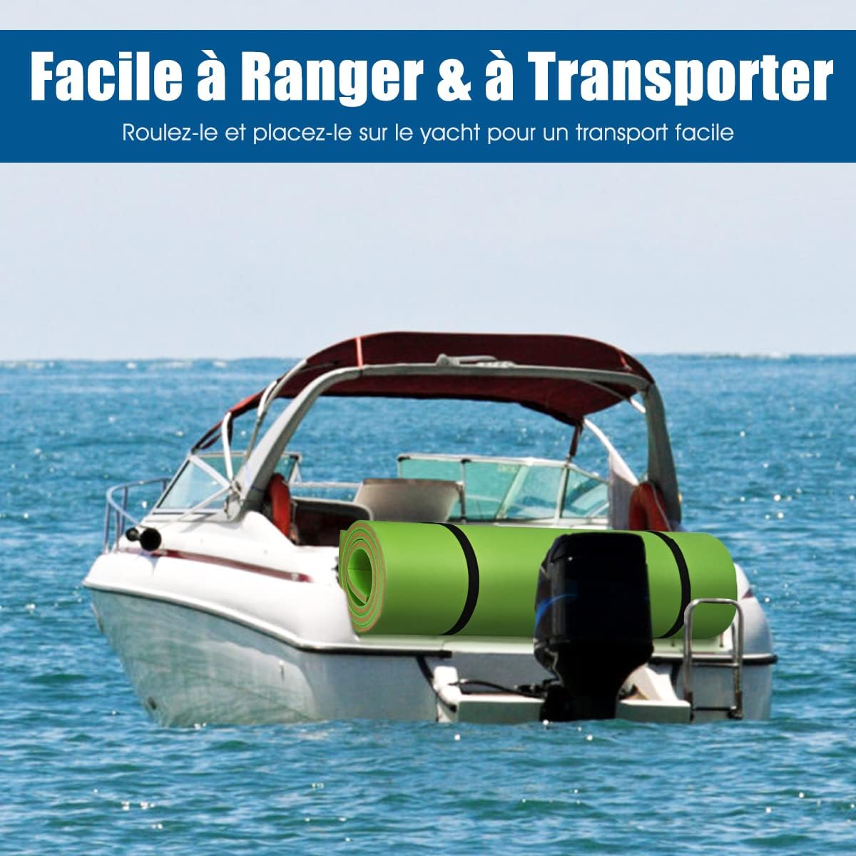 Tappetino Galleggiante per Lago – 3 Strati in Schiuma XPE Antistrappo – Portatile, per Adulti e Bambini,Verde,250x90x 3.3cm