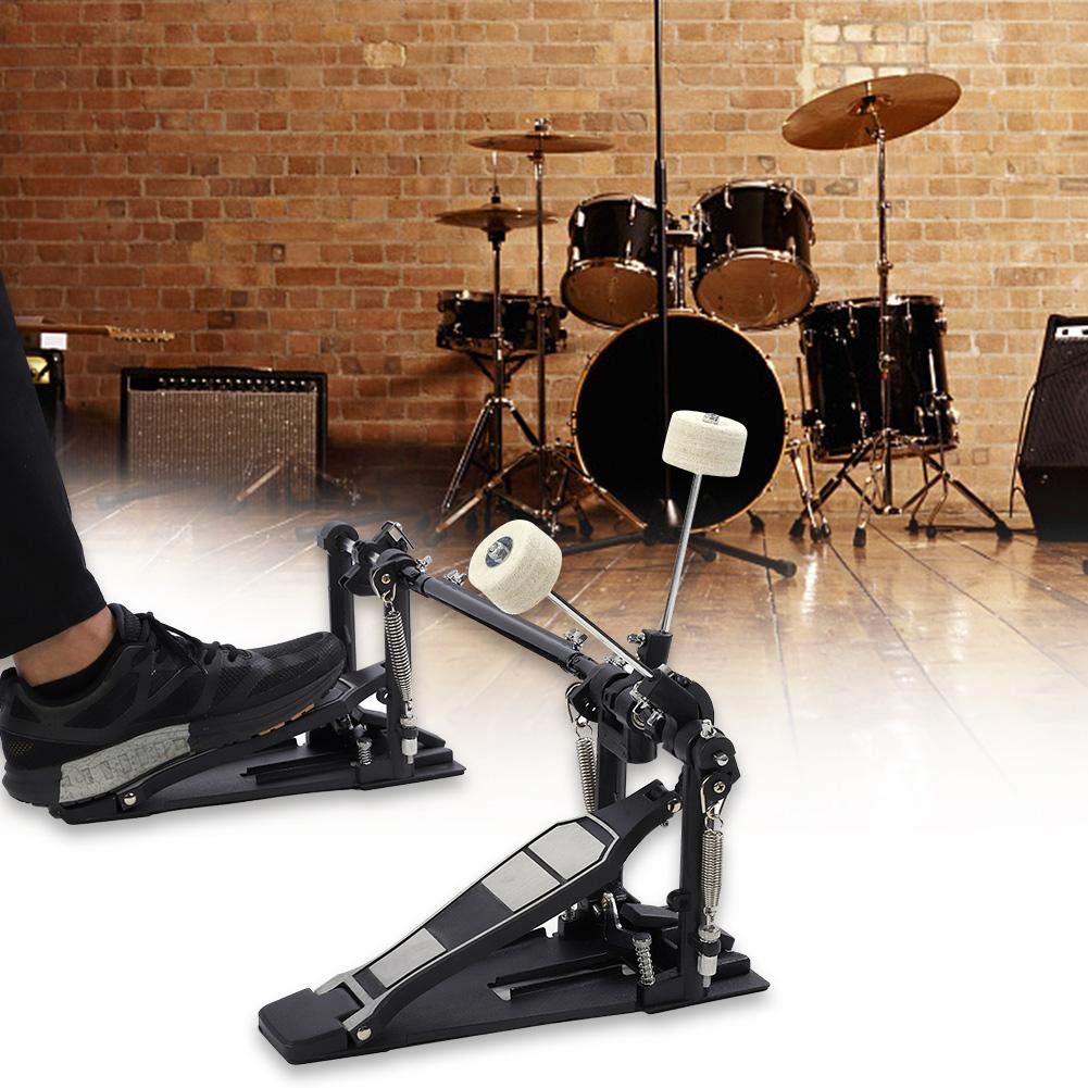Bassdrum Pedal, Aluminium Legierung Doppelbass Pedal Dual Foot Kick Pedal Bass Drum Kick Fußpedal Percussion Drum Zubehör