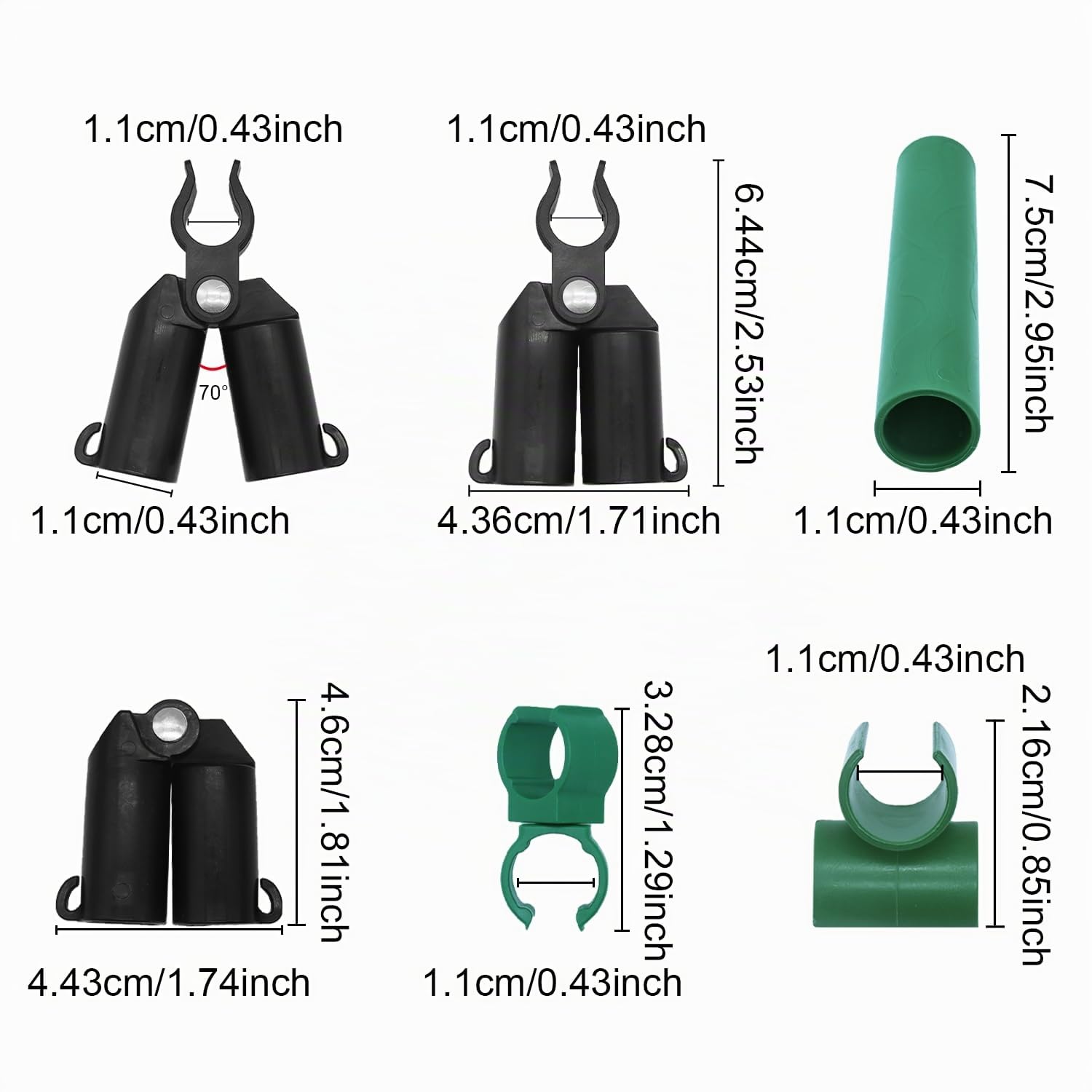 70 Piezas de Conectores Ajustables para Plantas de Enrejado de Plantas, estacas de plástico para jardín, Conector de plástico de conexión, Clip de Hebilla de 11 mm