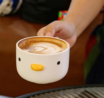 PURROOM Cute Duck Coffee Mug, 240ml Latte Cup, Handmade Glaze Small Coffee Cup, Safety Ceramic Milk Mugs. Best Gifts for Coffee Lover. | 8 oz Coffee Mug, Handmade Glaze Small Coffee Cup, Safety Ceramic Milk Mugs. Best Gifts For Coffee Lover