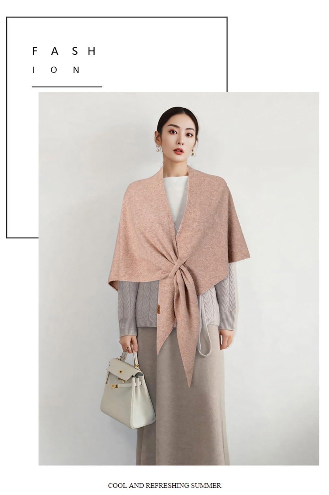 Murou Fashion Shawl, Pashmina Shawl Wraps for Women Cardigan Cape Wool Cashmere Sweater Triangle Scarf
