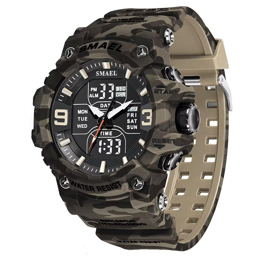 Orologio sportivo SMAEL orologi impermeabili movimento al quarzo digale LED retroilluminazione cronometro sveglia 8045 orologi da uomo milari 1511 Orologio sportivo SMAEL orologi impermeabili movimento al quarzo digale LED retroilluminazione cronometro sveglia 8045 orologi da uomo milari 1511