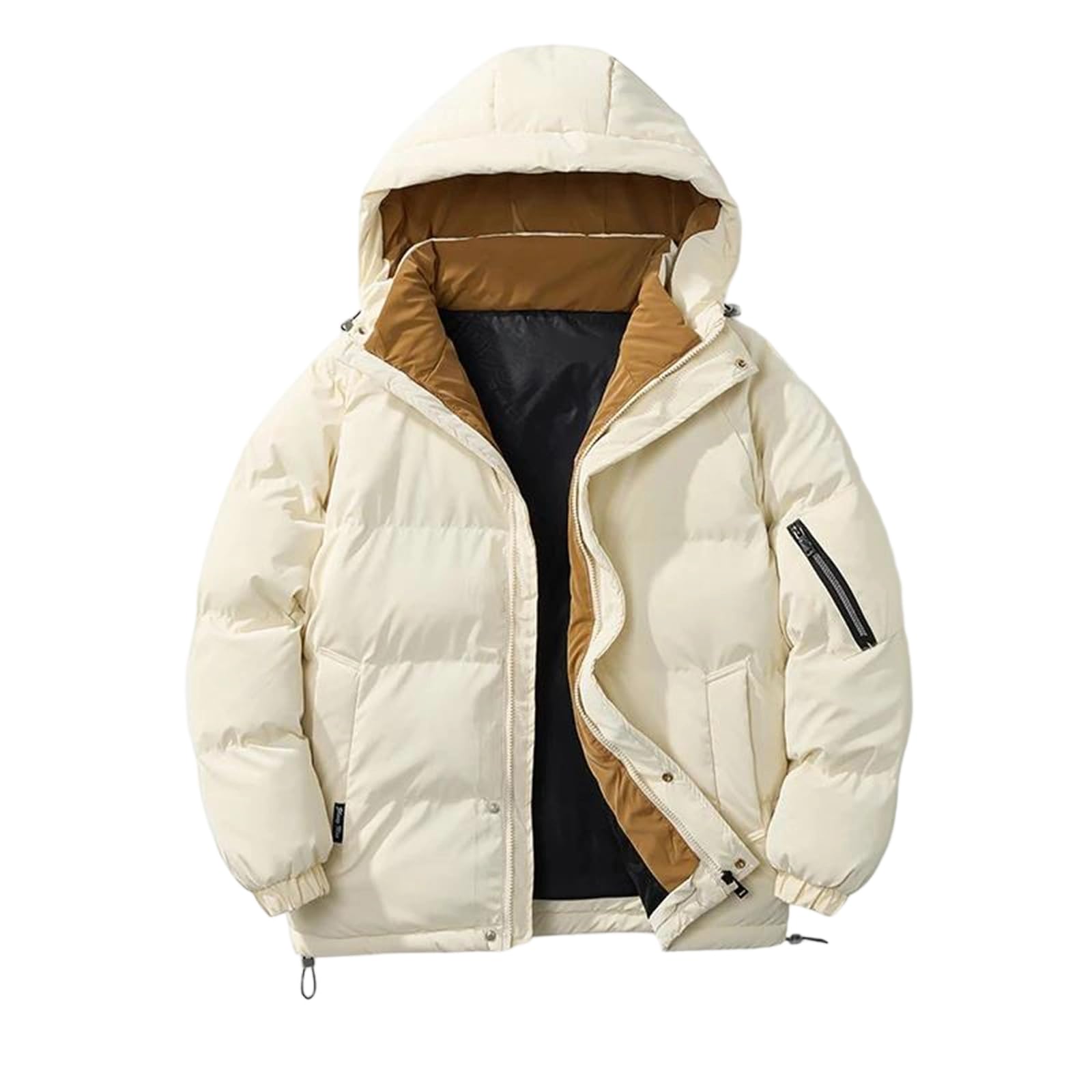 Parka d'hiver à capuche homme contre le froid humide manteau chaud ajusté