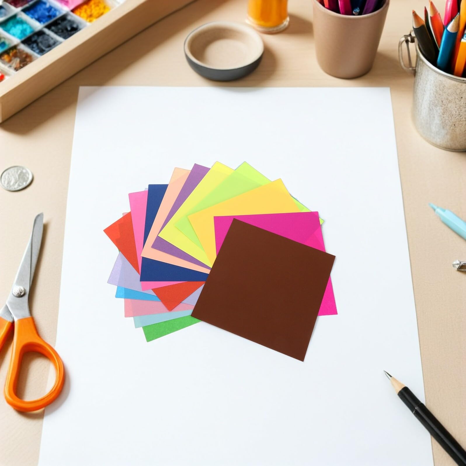 Kit Origami per Bambini 600 Fogli Quadrati Colorati