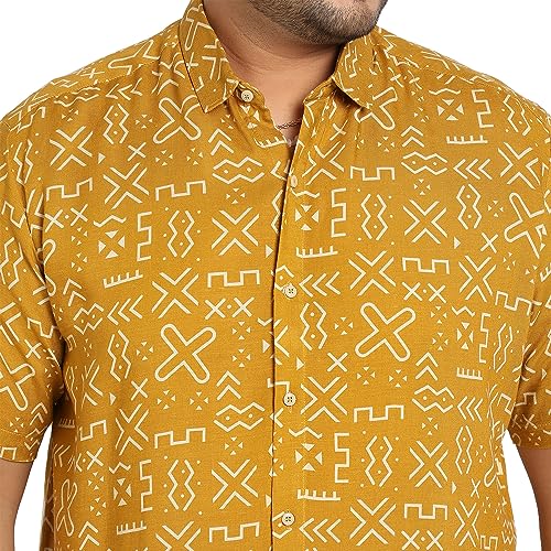 Image of Instafab Plus Men's Shirt for Casual Wear | Spread Collar | Plus-Size Fit | Long Sleeve | Button Closure | Cotton Shirt Crafted with Comfort Fit for Everyday Wear