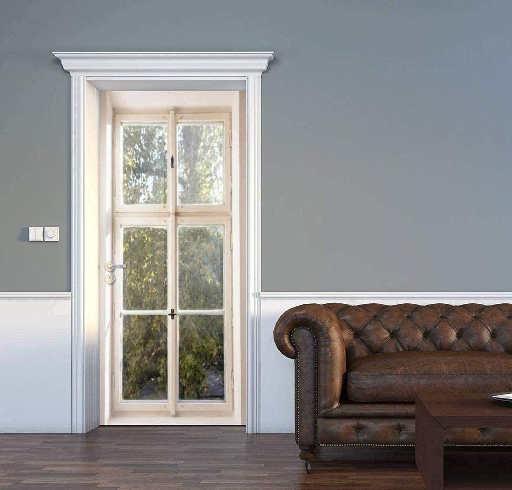 HUANGS Modern Art 3D Door Sticker Self Simple Windows Sunshine Trees Adhesive Door Wallpaper Stick and Peel DIY Vinyl Door Decals Home Decor-35.4x78.7 inch