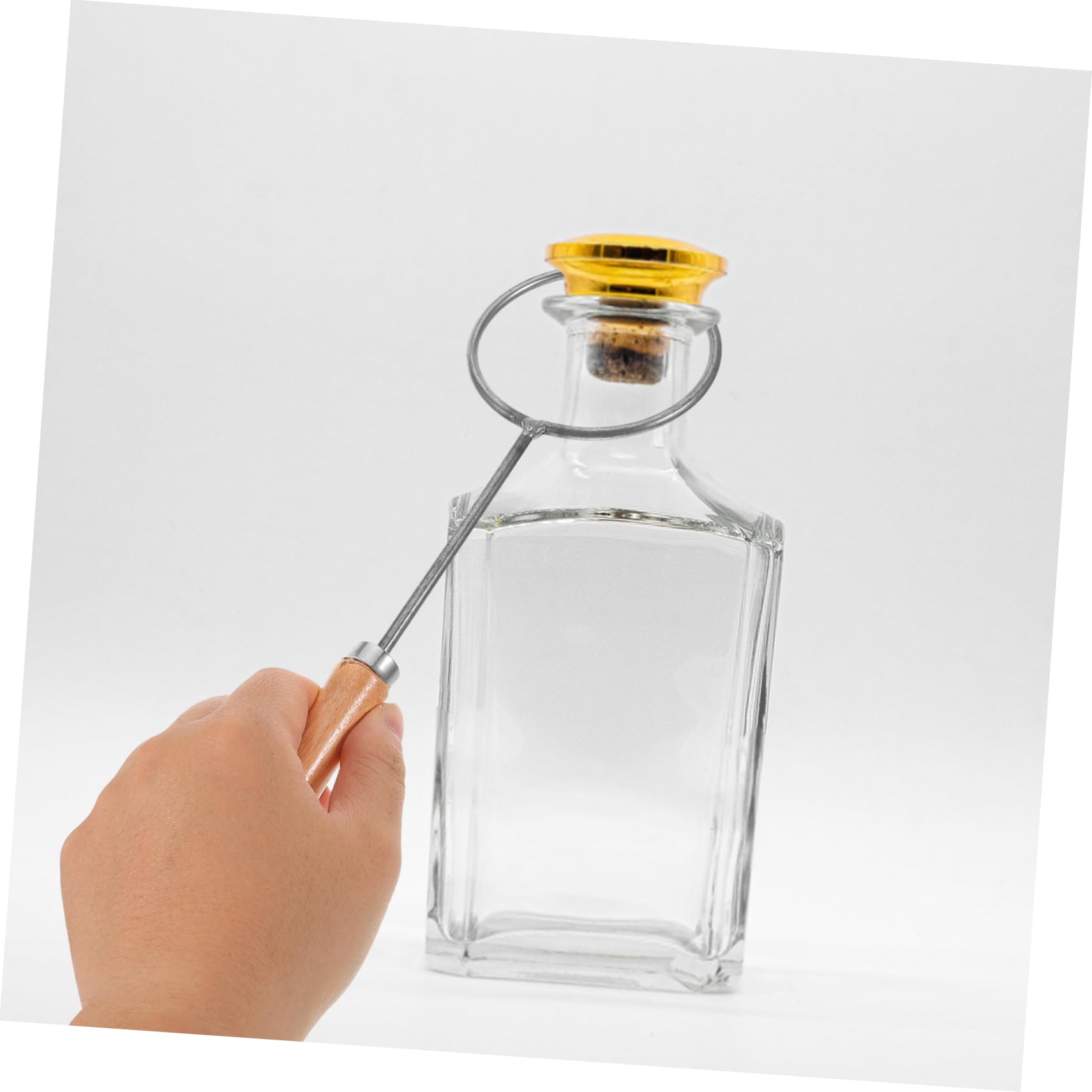 HOMSFOU Liquor Bottle Cutting Ring Glass Jar Cutter Safe Comfortable Wood Handle