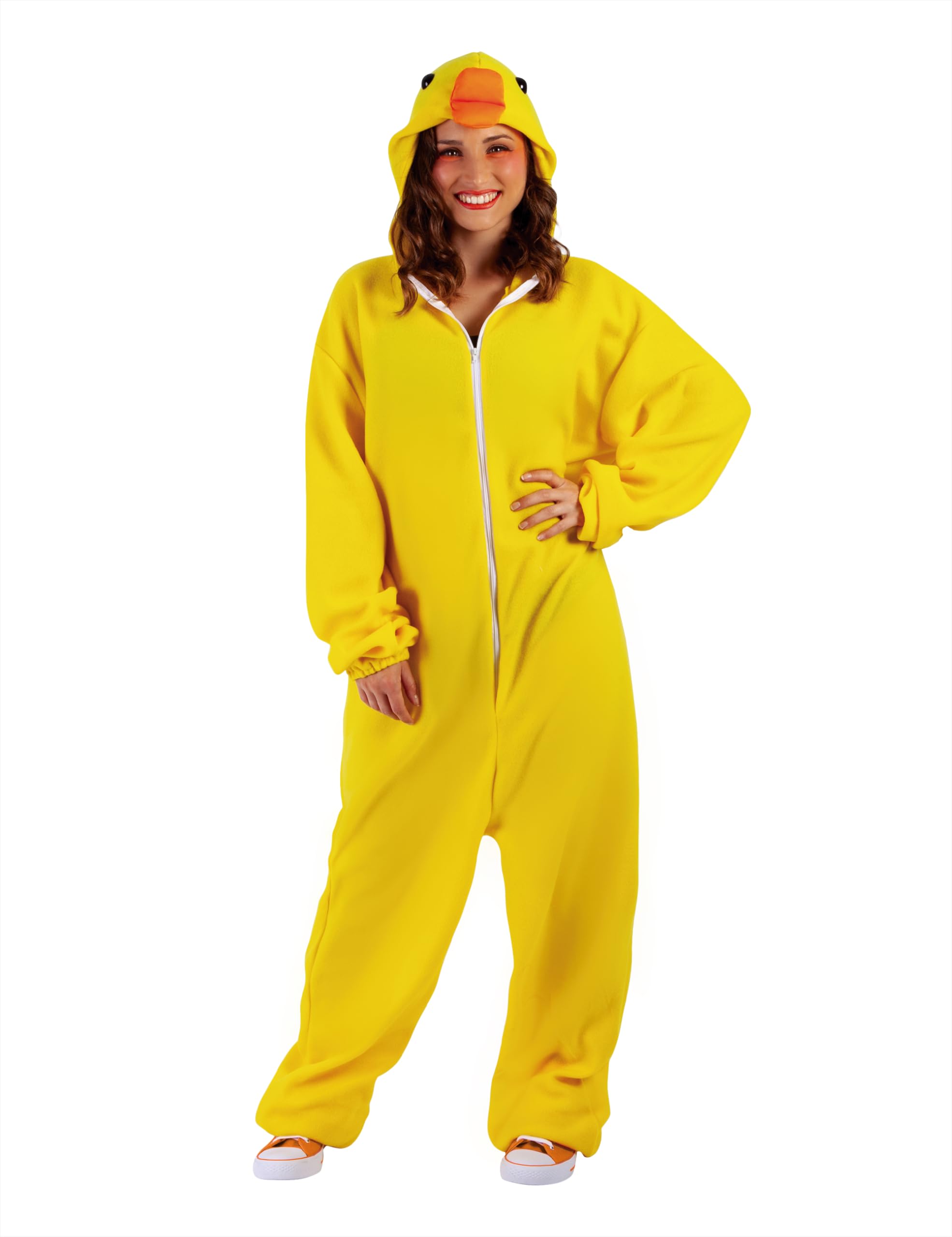 Rubies Disfraz Pato para adulto, Talla unisex, Jumpsuit con capucha, Oficial Rubies para Carnaval, Cumpleaños, Fiestas, Halloween