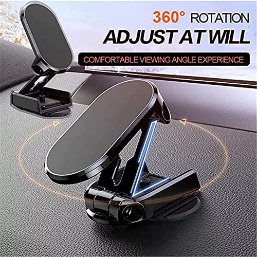 MEONFY Folding Magnetic Car Phone Holder 2023, Alloy Folding Magnetic Car Phone Holder, 2023 New Alloy Folding Magnetic Car Phone Holder, Magnetic Car Phone Mount (Black)