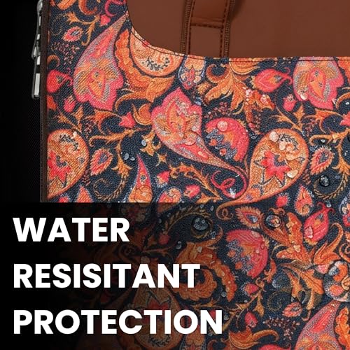 Image of Futopia Stylish Printed Jute Laptop Sleeve Bag 15.6-16 Inch with Handle | Laptop Case Cover | Water Resistant & Shockproof | Padded Interior | Laptop, Notebooks Bag for Office, College & Travel