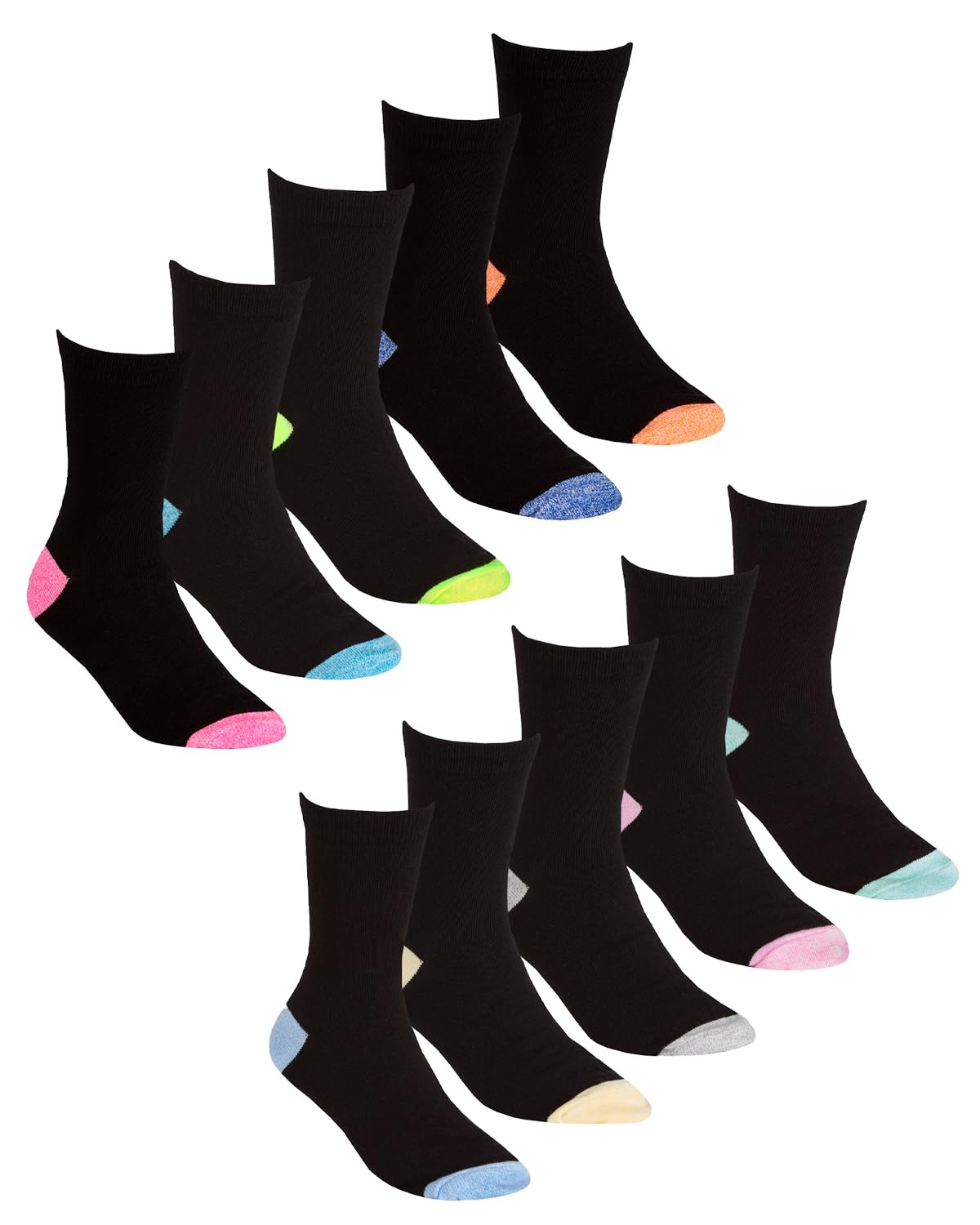 Undercover 10 Pairs Girls Marl H&T Socks 43B691 Pastel & Bright Mix 6-8.5