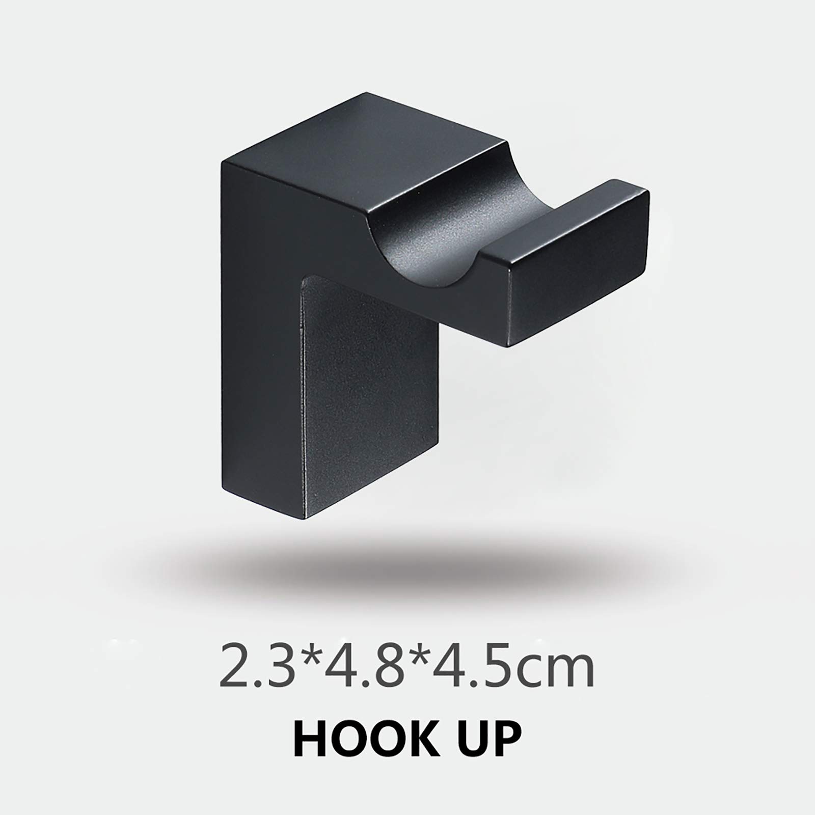 Handtuchhaken Schwarz Kleiderhaken Wandhaken Hakenleiste Messing Mantelhaken, Garderobenhaken für Küche, Büro, Bad, Schraube Installation,4 Hooks