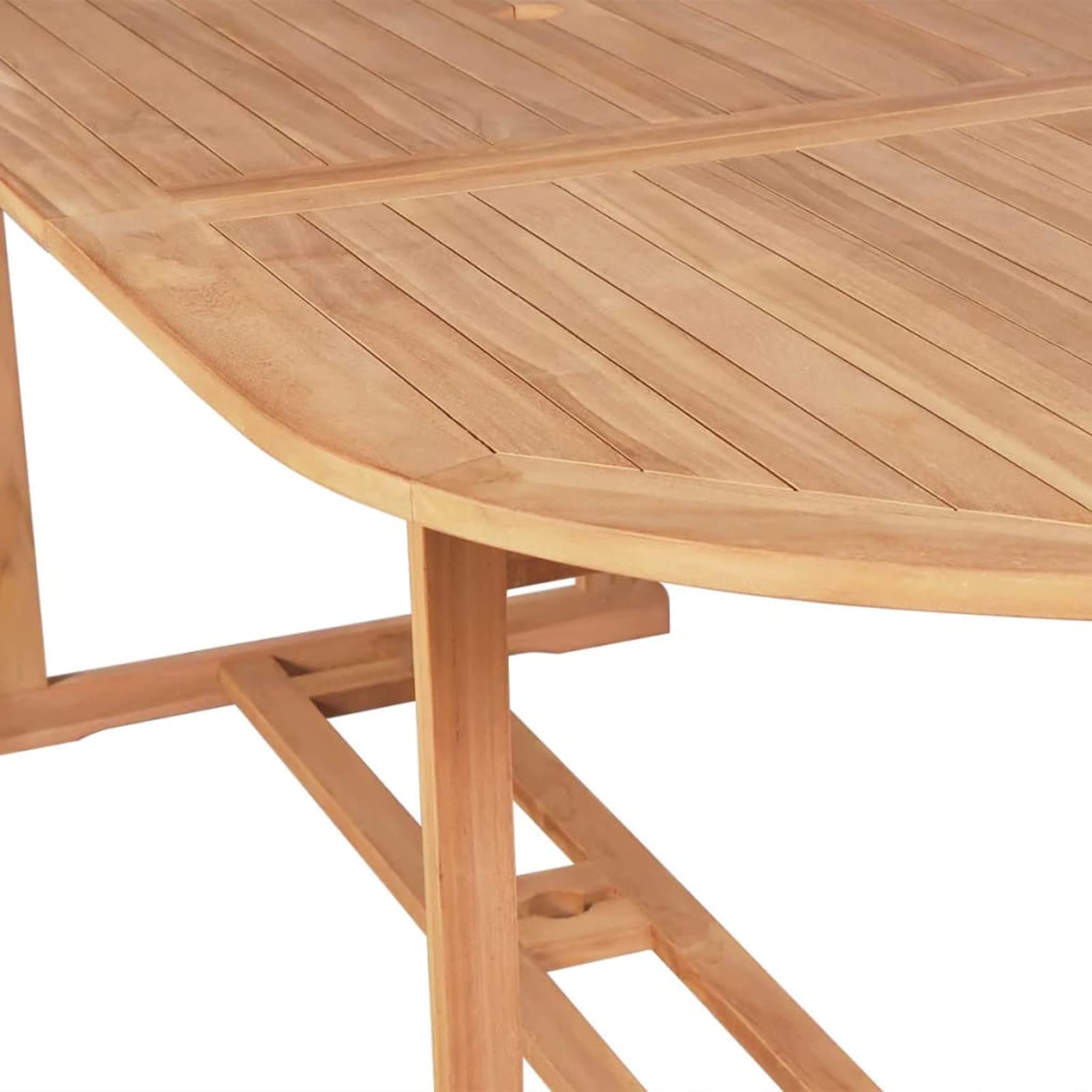 Tavolo da giardino in legno massello di teak, 180 x 90 x 75 cm, mobili da pranzo per esterni, balcone, picnic, cortile, patio e campeggio