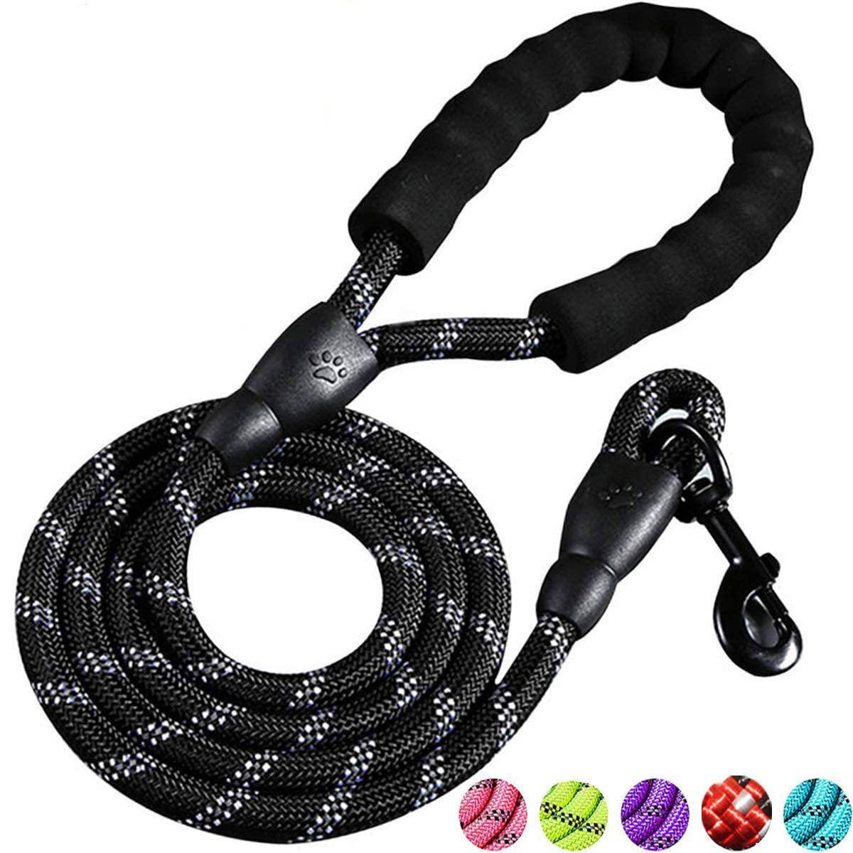 Dog Leash, Dog Poop Bag and 5 FT Strong Dog Leash with Comfortable Padded Handle and Highly Reflective Threads for Small Medium and Large Dogs