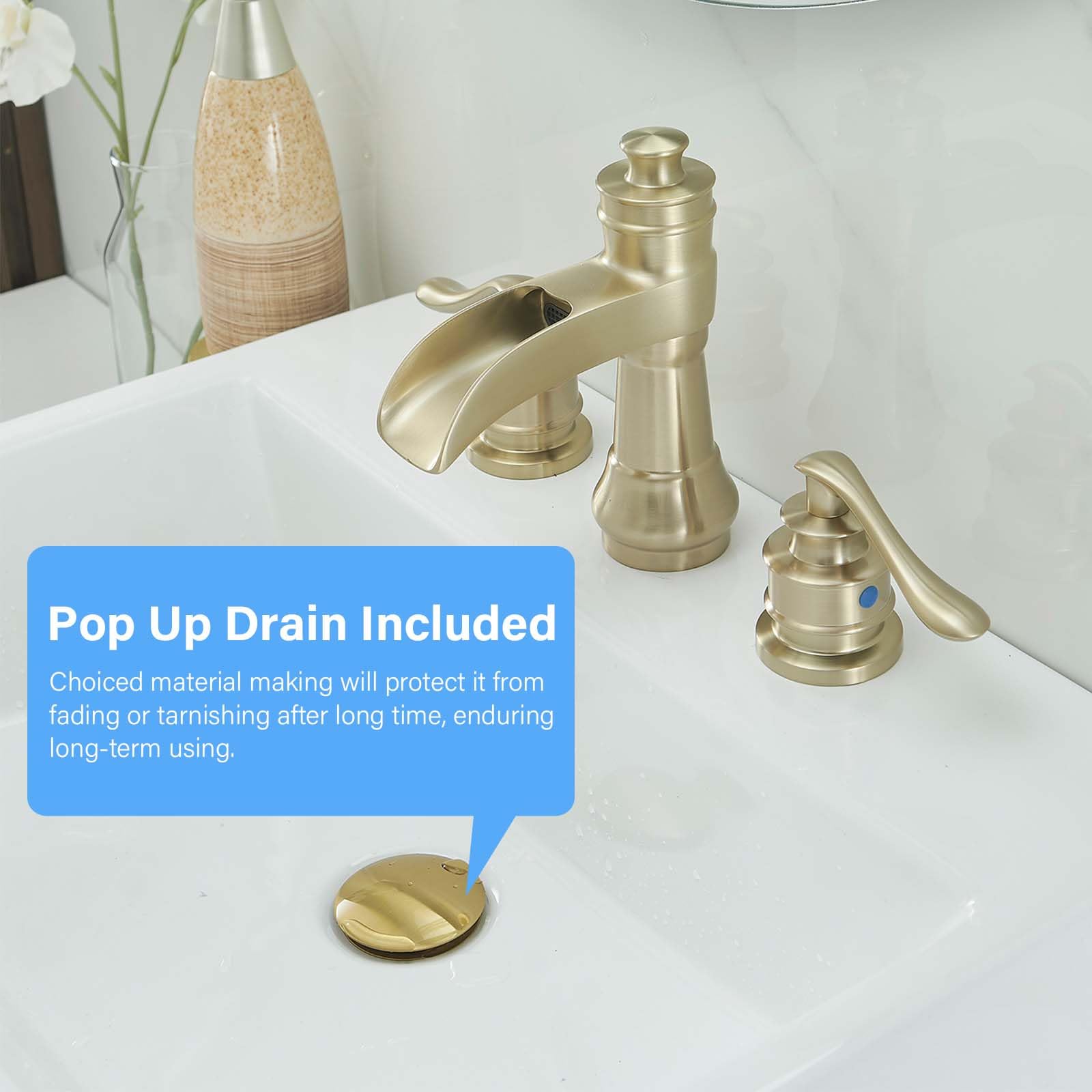 Robinet De Salle De Bain Large De 20,3 Cm En Laiton à 3 Trous En