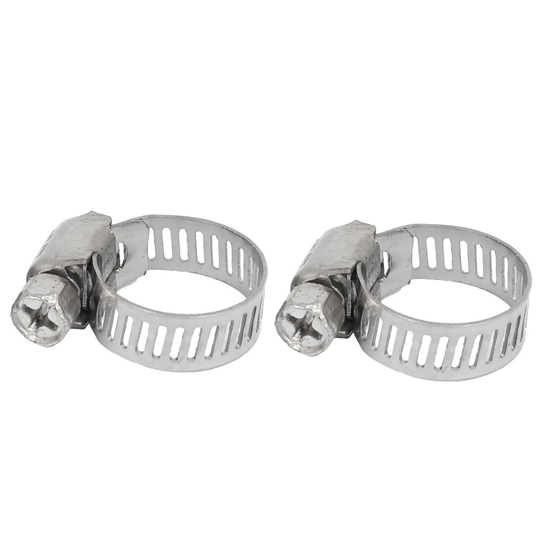 Aexit Cable Pipe Clamps Fitting Adjustable Worm Gear Hose Clamps Silver Tone Strap Clamps 9-16mm 20pcs