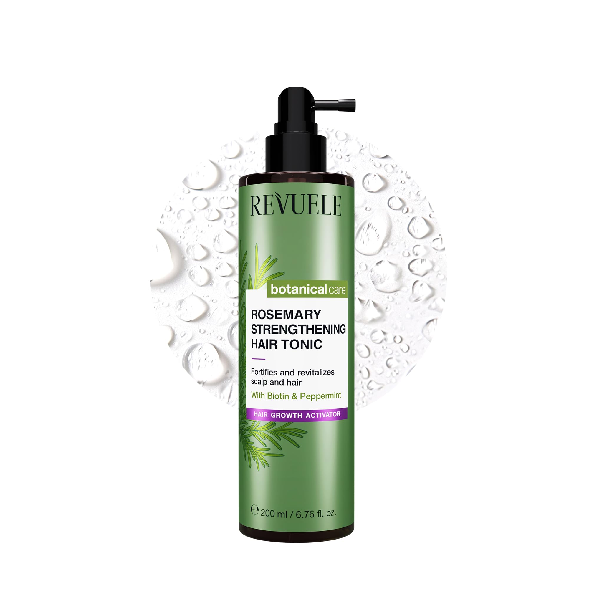 Le REVUELE Spray Rinforzante au Romarin pour Cheveux – Énergise le Cuir Chevelu, Stimule la Croissance, Renforce Racines et Longueurs, 150 ml