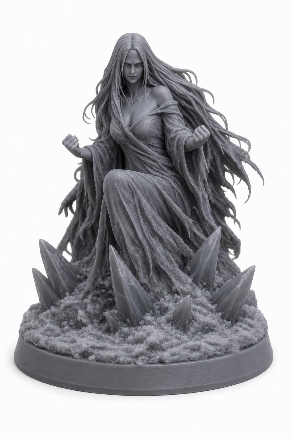 Hexen Miniatures Fantasy Monster Duo Set with Stat Card – 2 x 32mm Resin Tabletop RPG Miniatures – Collectible Creature Sets for Roleplaying, Wargaming & Painting ((01.Snow Maiden))