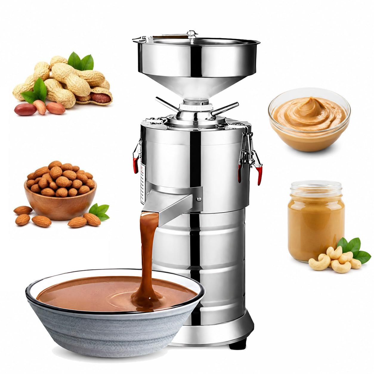 GSHSHOU 1100W commercial Nut Butter Grinder, 33lb/h Commercial