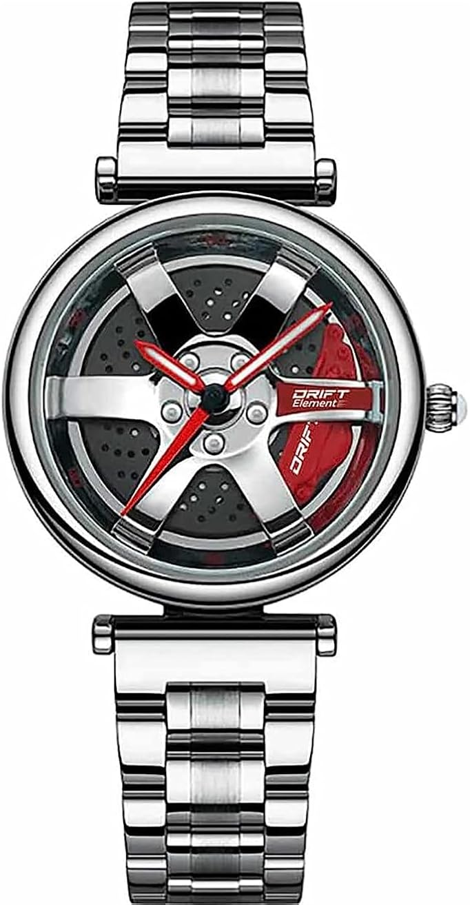 DriftElement Drift - Orologio da polso da donna, con design 3D, design personalizzato, con vetro minerale, al quarzo, Bracciale