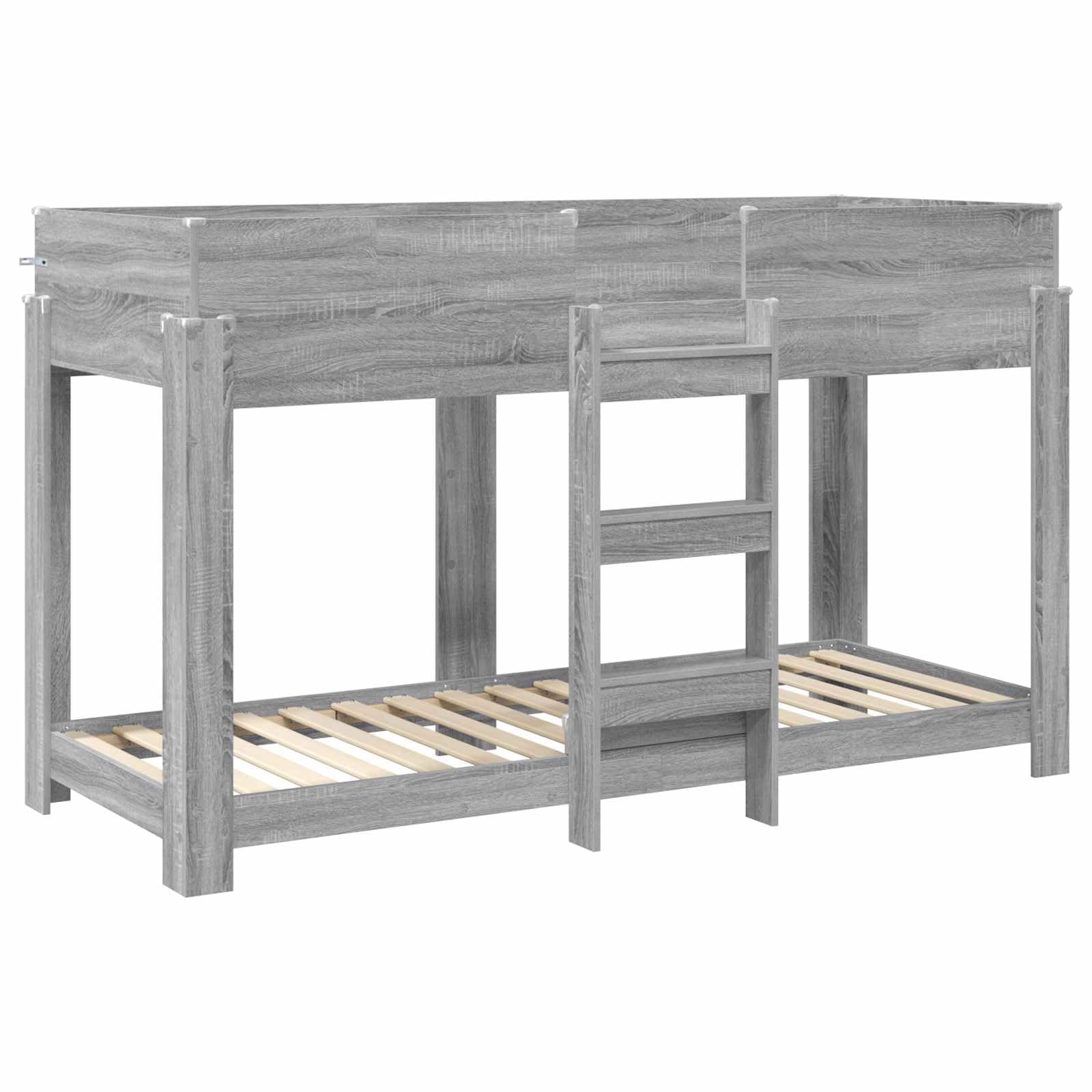 vidaXL Letto a castello per bambini grigio Sonoma 80 x 190 cm, in legno ingegnerizzato, moderno letto a castello per bambini, salvaspazio, telaio elegante, mobili funzionali, set per dormire a 2