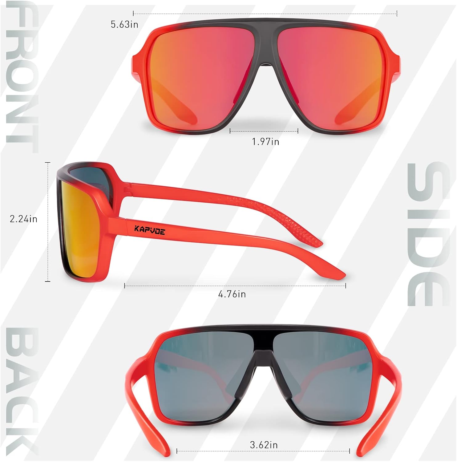 KAPVOE Polarized Sports Sunglasses for Men Women UV 400 Protection Glasses for Cycling Baseball Mountain Bike K64
