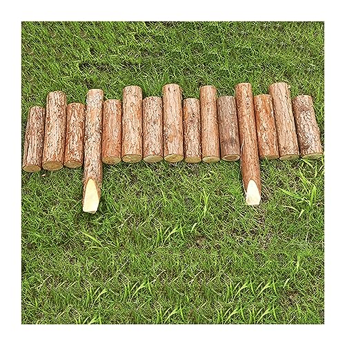 XLIHAWY Garden Fence, Plant Wooden Log Decorative Lawn Edging, Flexible Waterproof Yard Border for Balcony Lawn Landscaping(35x14/16in,1pcs)