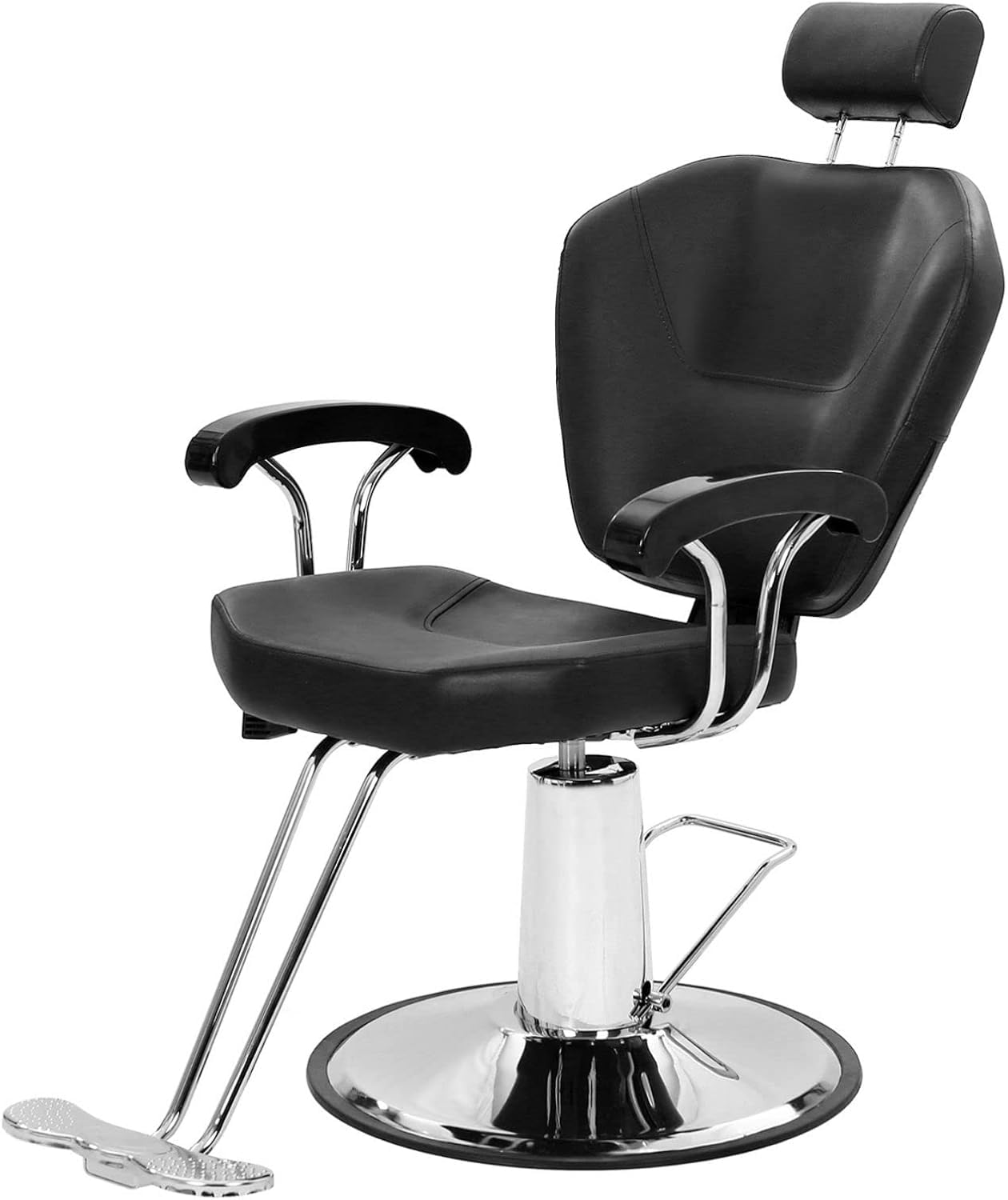 Drmilito Silla de peluquería Sillón Profesional Silla Barberia Giratoria 360°con Altura Regulable Reposacabezas Ajustable y Reposapiés para Salón de SPA y Belleza, Barbería, Carga 150 kg (Beige) — view 10