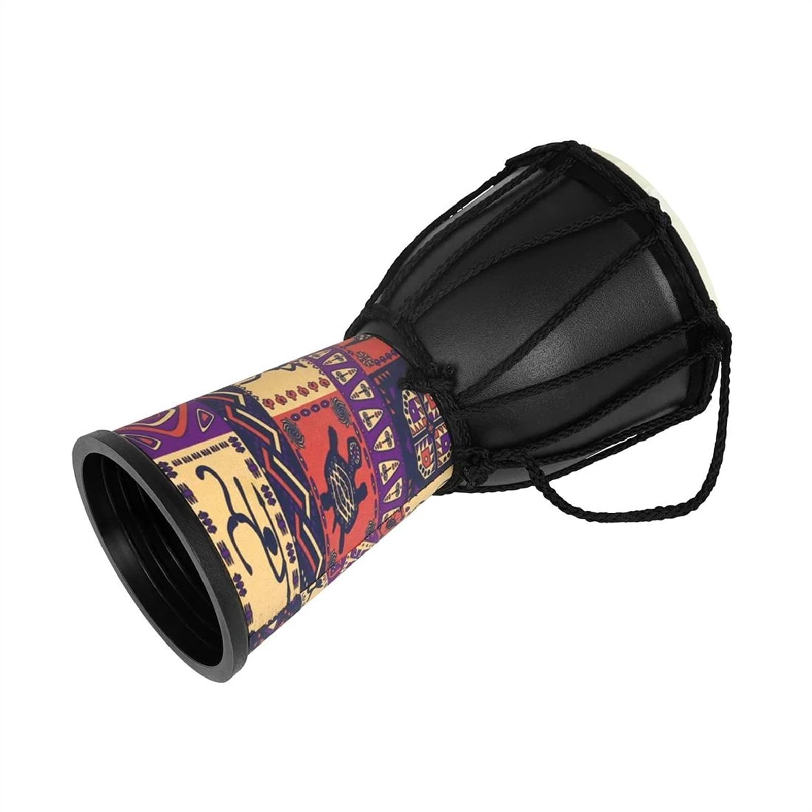 Tamburo Djembe Portatile Da 4 Pollici Con Tamburo Africano Con Motivi Artistici Colorati, Adulti Che Suonano Tamburi A Mano Strumento a Tamburo Africano (Color : A)