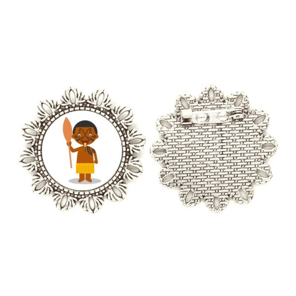 Broche de plata de flor de Nueva Zelanda Quant tamaño mediano para solapa 4
