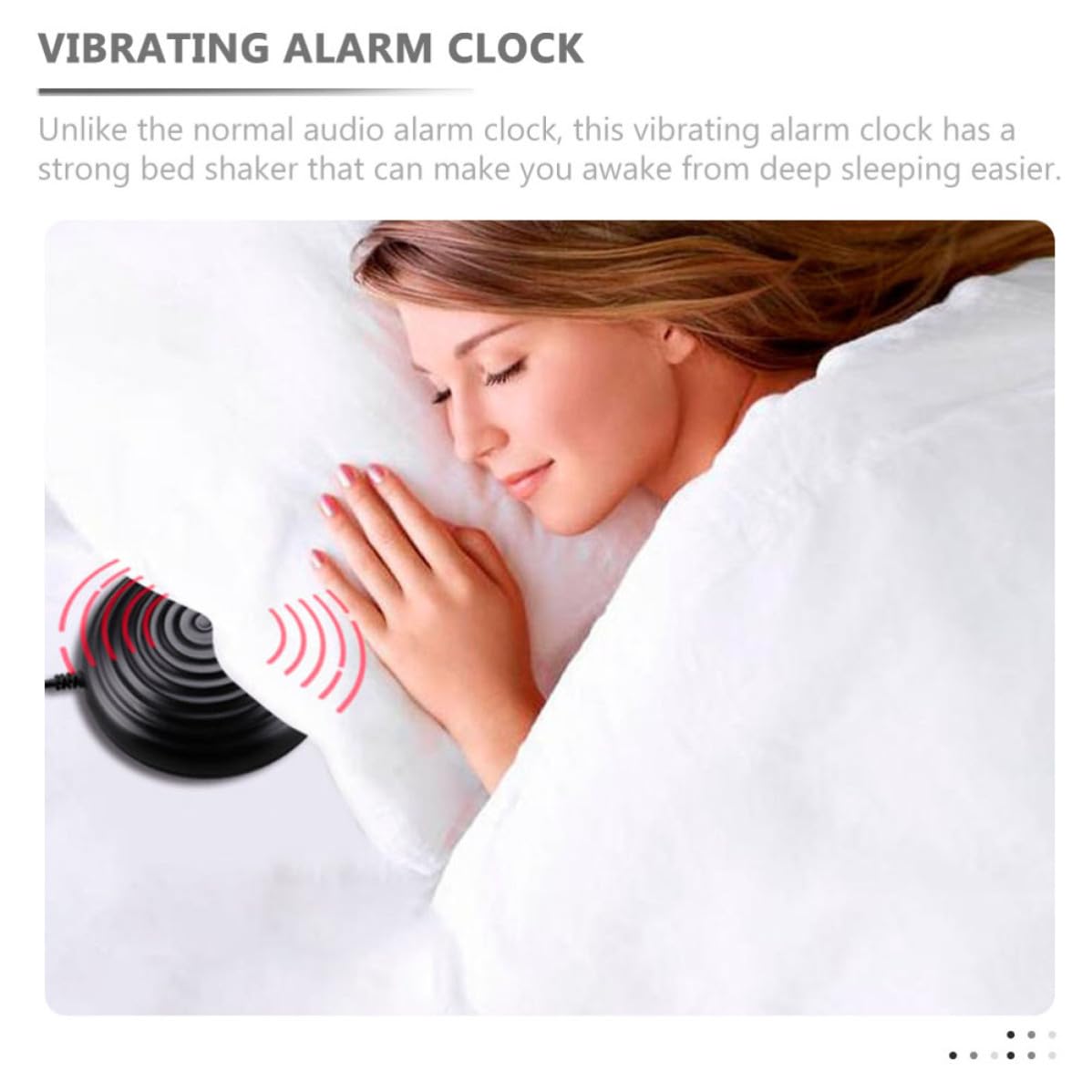 Reloj Despertador Vibratorio Negro con Números Grandes y Fuerte Vibración