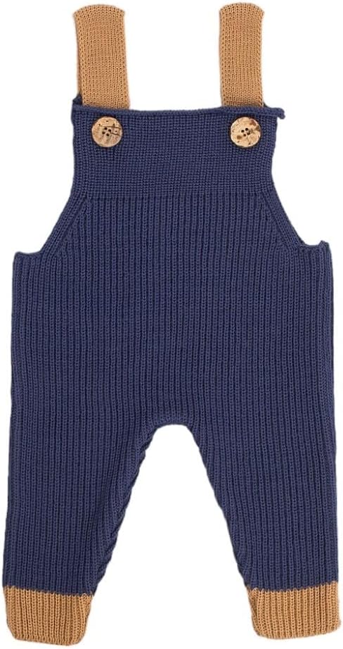 SAOL Baby Knit Overall, Wool Blend Cable Knitted Jumpsuit for Toddlers, Irish Merino Romper Machine Washable