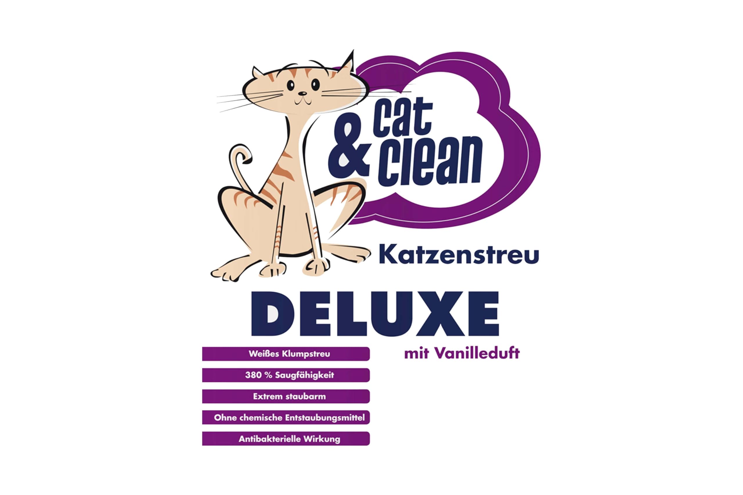 Cat & Clean Katzenstreu Der Extraklasse Klumpendes Einstreu Extrem Saugfähig Naturprodukt Aus Bentonit (Deluxe Vanille, 20)