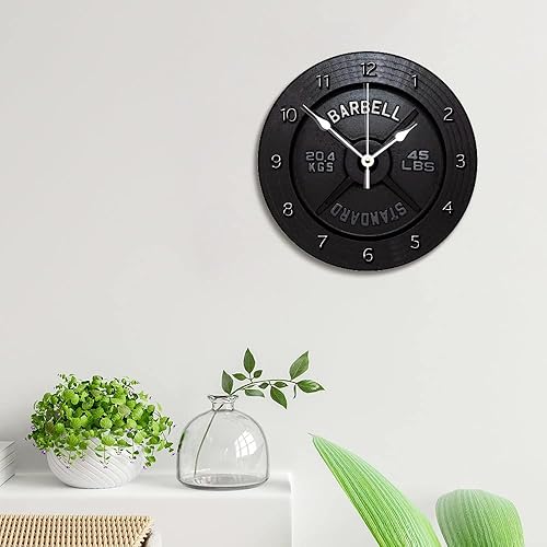 Miniatura 3 de BYRON HOYLE - Reloj de pared con diseño de barra, color negro, rústico, de madera, para el hogar, redondo, deportivo, silencioso, sin tictac,