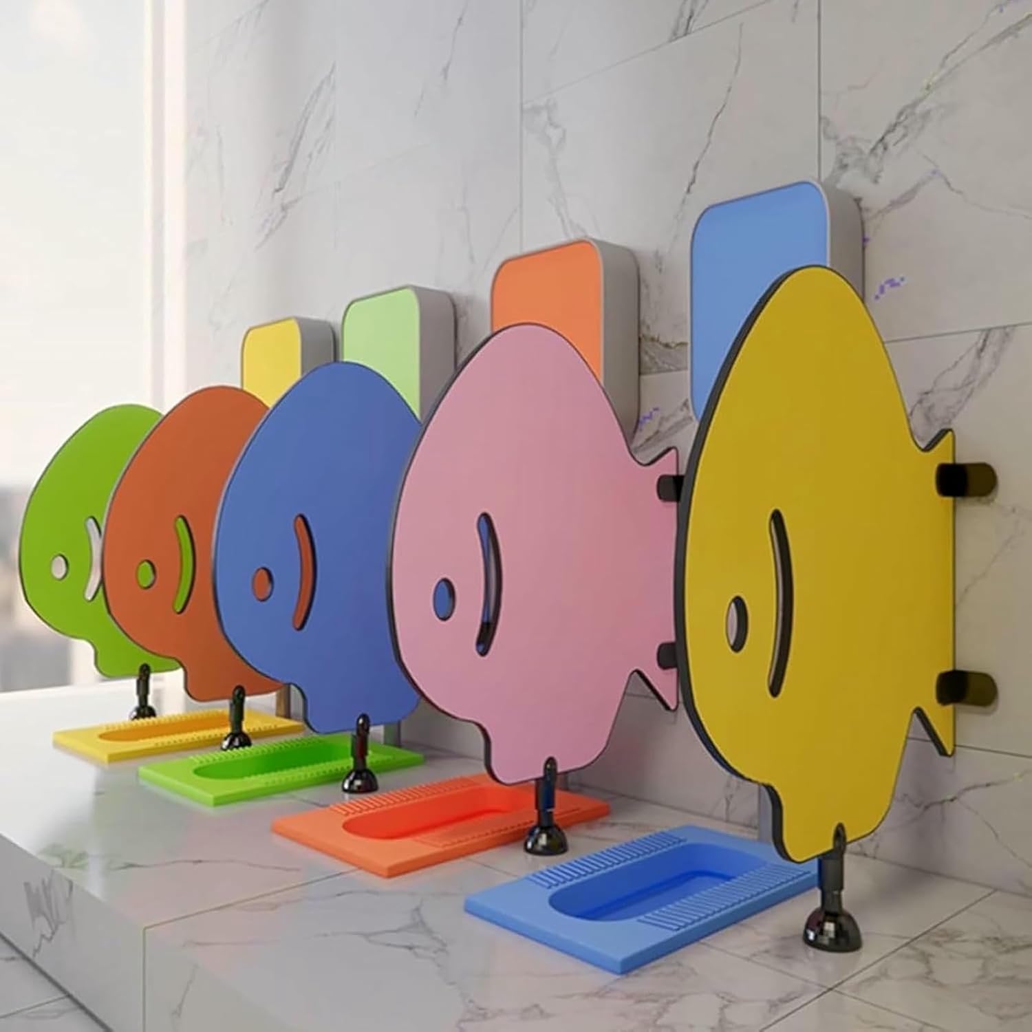 Children's Cartoon Urinal Partition, Kindergarten Urinal Baffle,Floor-Mounted Urinal Divider, for Schools and Public Places
