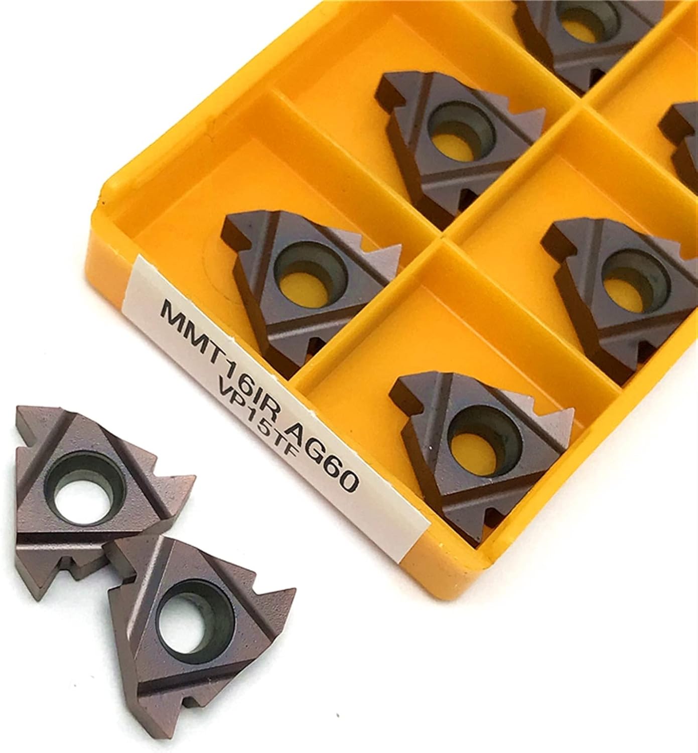 10PCS Carbide Insert Thread Turning Tool Thread Insert CNC Turning Insert Lathe Tools Cutting Tool (Angle : 16IR AG60 VP15TF)